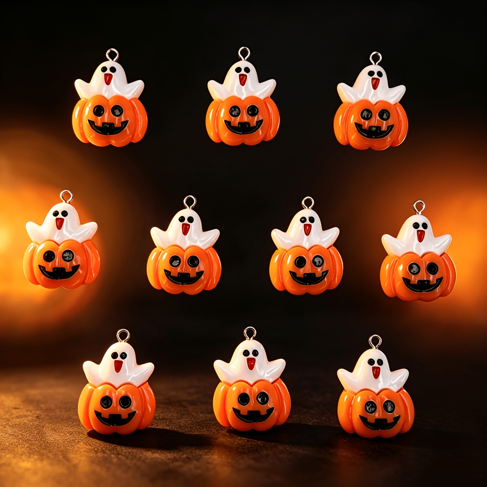 TEMU 10pcs Breloques Halloween Jack-O'-Lantern Pendentif Adapté pour Ajouts de Sac à Dos Main Cadeau de Fête Pendentif Décoration de Fête Chaussures