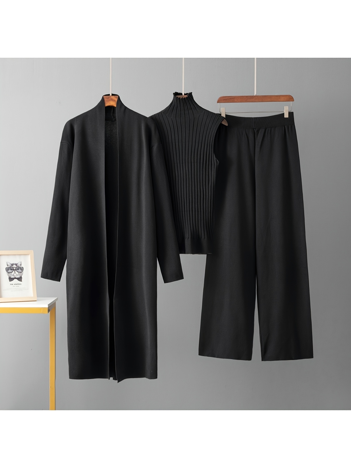 High Elasticity Women's Loose Suit with Long Wide-Legged Pants