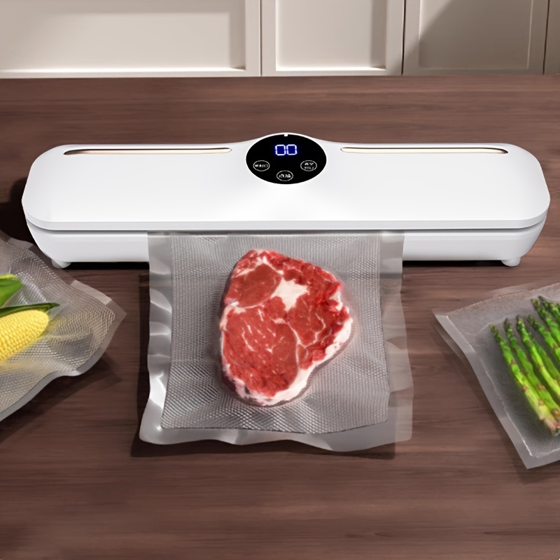 

Vacuum Sealer With Digital Display & Button Control - Automatic Air Sealer For Food Storage, Including 10 Vacuum Bags, Dry/wet Food Preservation, Kitchen Accessories, Easter, Patriot's Day Gifts