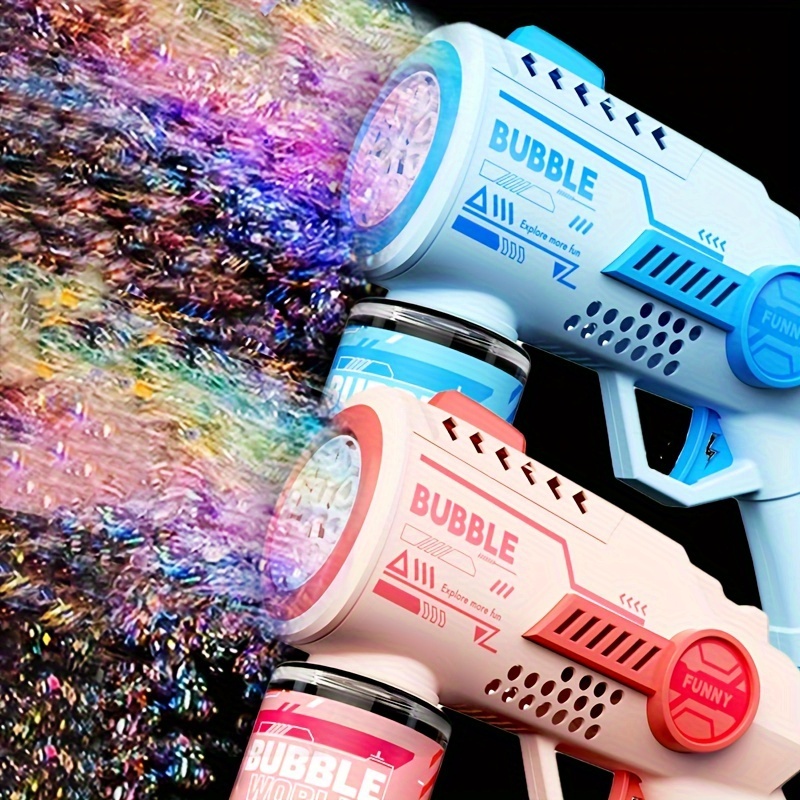 

10-hole Electric Bubble Machine Handheld Automatic Bubble Gun Toy Led Light Gift (bubble Liquid And Battery Not Included)