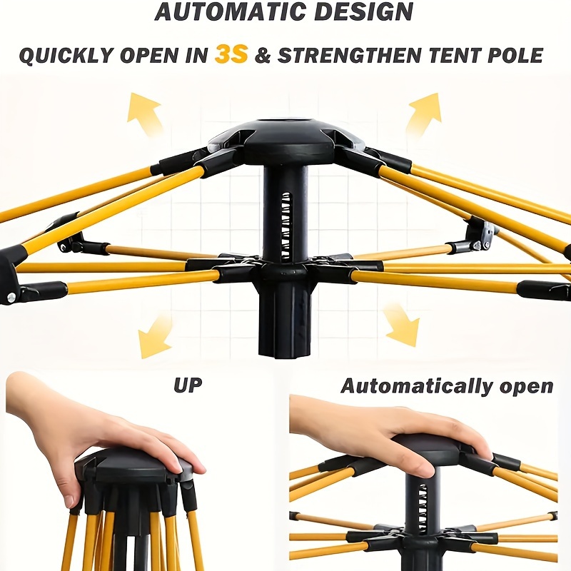 Versatile 4 6 Person Family Camping Tent Automatic Setup Portable Foldable With Ventilation And Sun Protection Sports & Outdoors Temu details 5