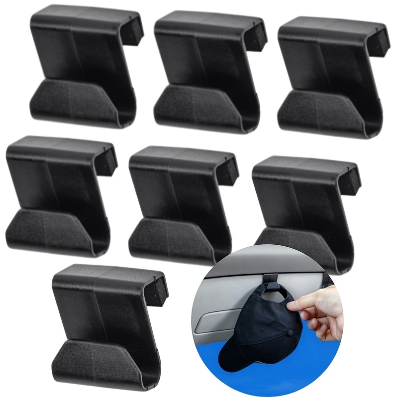 TEMU Lot de 7 crochets organisateurs pour boîte à gants de voiture, petits crochets de rangement noirs, crochets utilitaires pratiques, crochets de