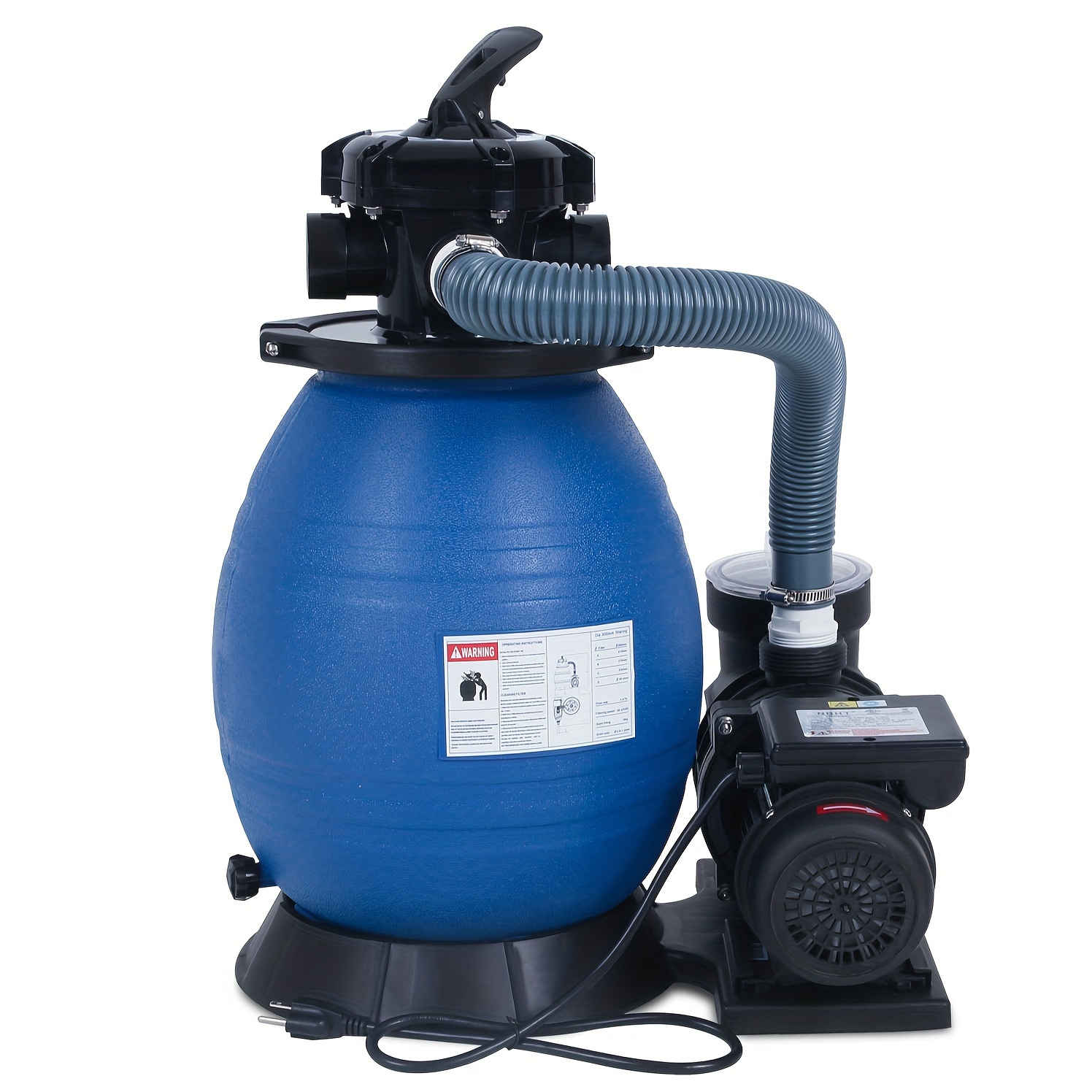 

Sand Filter Pump 0.35 13 Inch Tank For 10000gal Above Ground Pools 2450gph Swimming Pool Pump W/sand Filters System & Pressure Gauge Blue