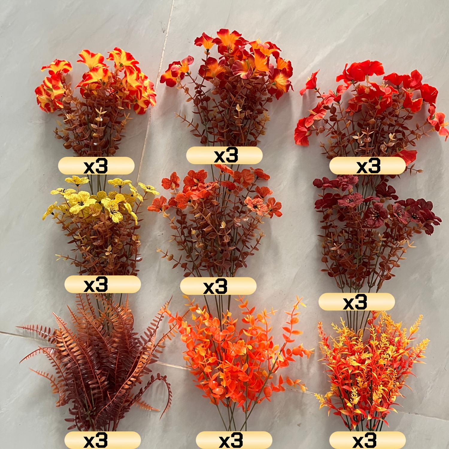 TEMU 27pcs Artificial Autumnal Decorative Outdoor Fake Flowers | Anti-uv Fake Chrysanthemums, Artificial Autumn Plants For , Gardens, Windowsills,