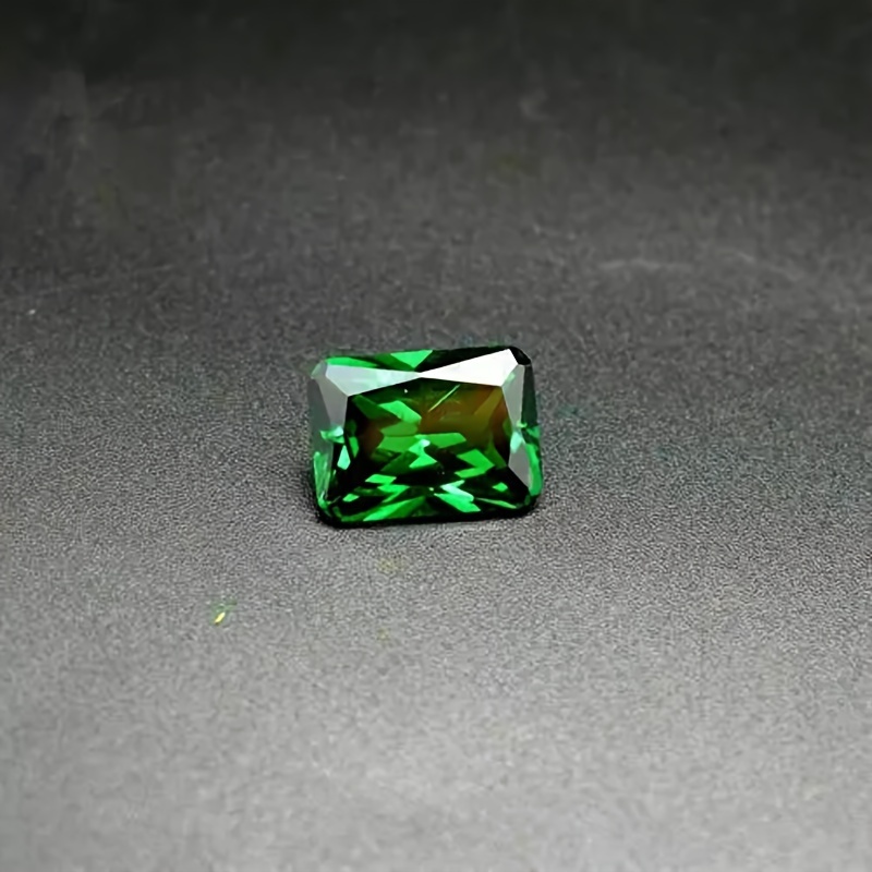 Hand Cut Round Lab Grown Synthetic Emerald Ring