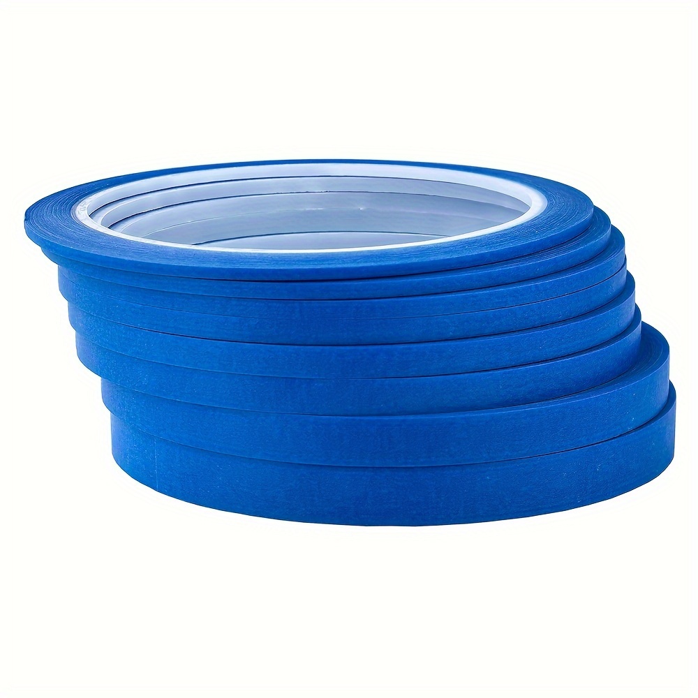 

Blue Paper Pattern And Paper Tape Used For Nail Art, Painting, Spraying, Covering, And As A Stand- Tape For Clothing Design. Of 2mm, 2.5mm, 3mm, 4mm, 5mm, 6mm, 8mm, 10mm X 25 Meters Per Roll