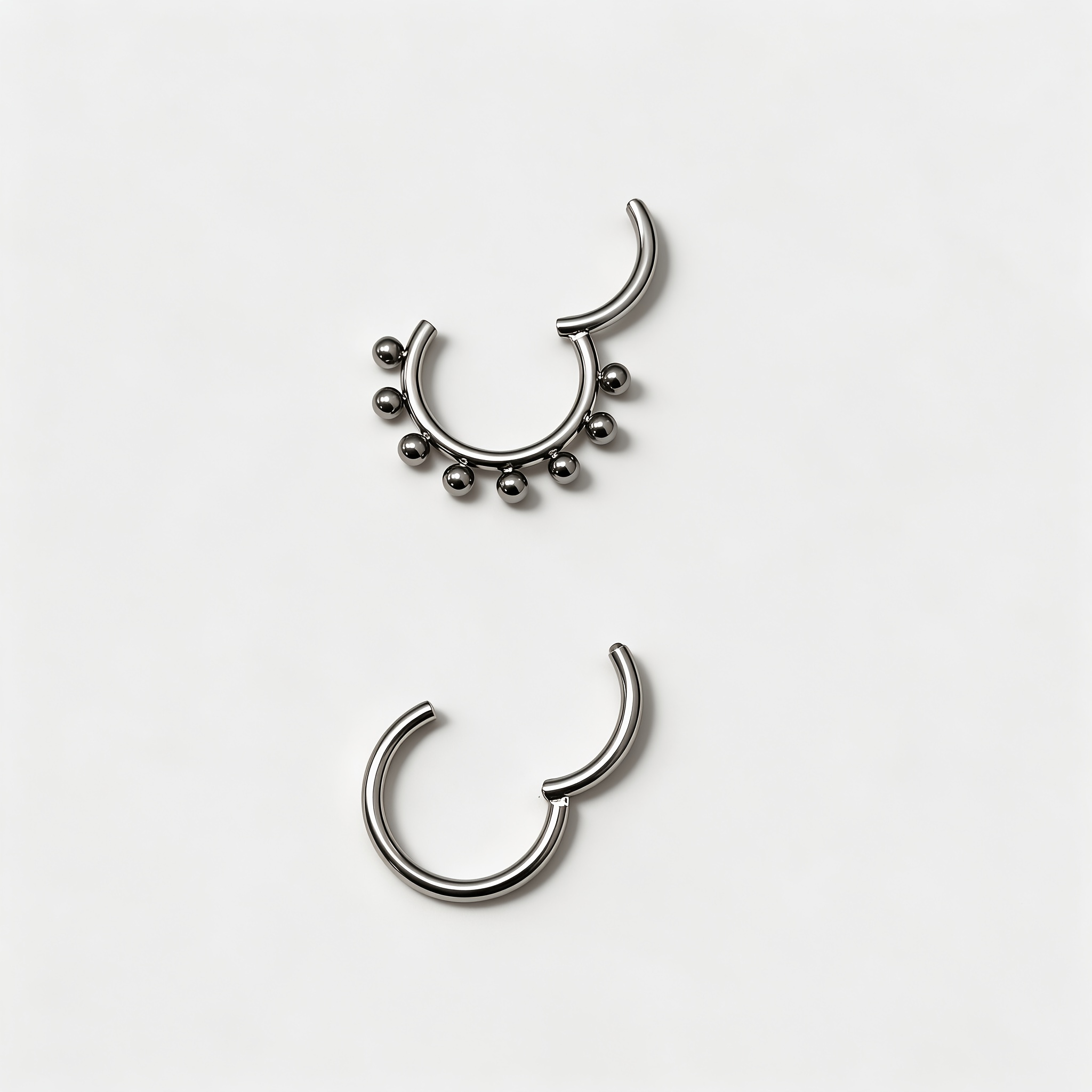 4pcs Multi-purpose Plain Hoop Earrings/Nose Rings Set