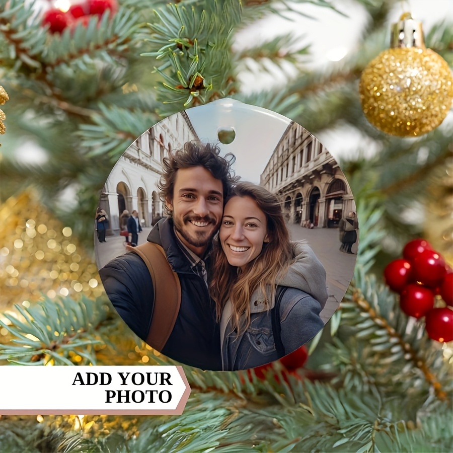 TEMU 2D-flache, personalisierte Familienfoto-Ornamente, Ornamente mit Ihrem Logo, personalisierte Acryl-Ornamente, personalisierte -Ornamente,