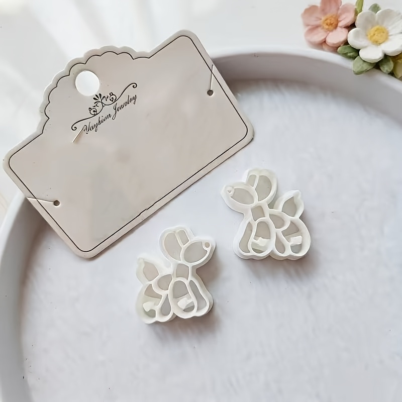 TEMU 2 pezzi Taglia Cera Polimerica a Forma di Cuore con Cane in Palloncino, Kit per di Orecchini a in Ceramica Morbida a Tema San, Kit per di