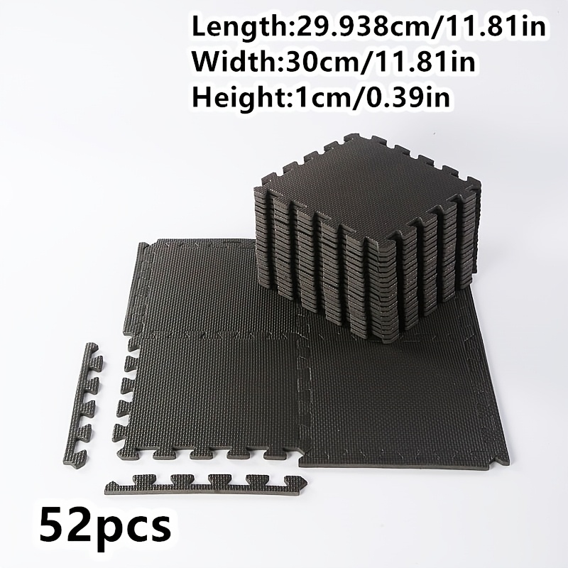 TEMU Fifty-two Pieces Of Cross Texture 30cm/30cm/1cm Thickened High Elasticity Cushioning Layer Household Fitness Yoga Pilates Exercise Mat, Spliced