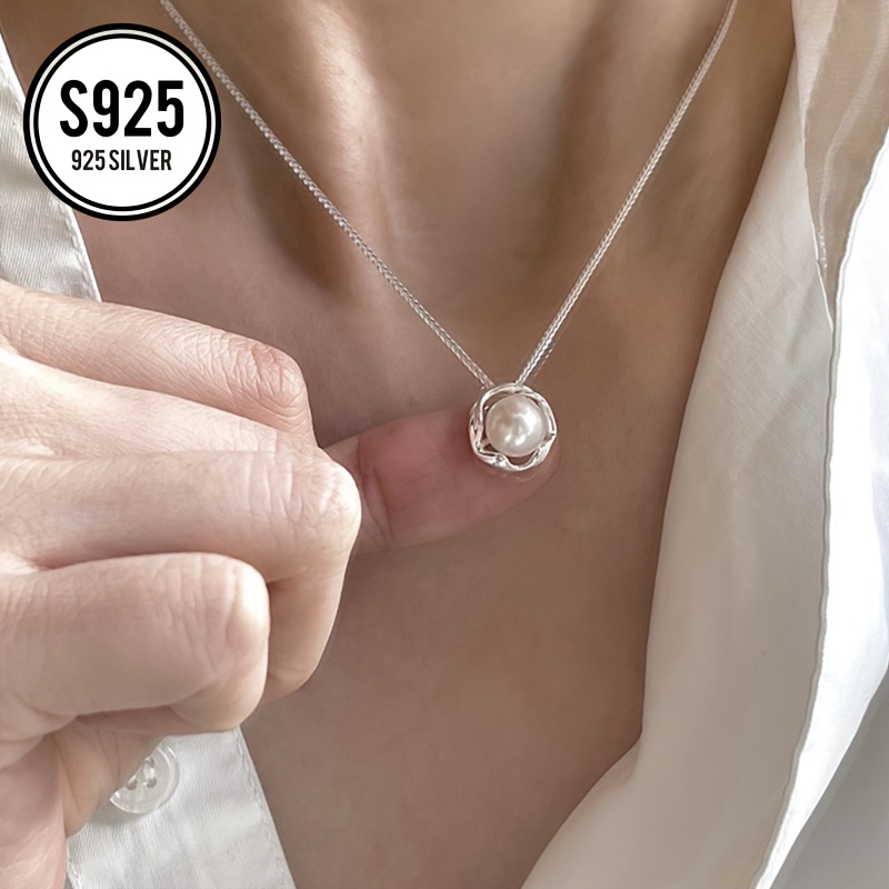 925 Silver Geometric Collarbone Chain French Style Couple Gift