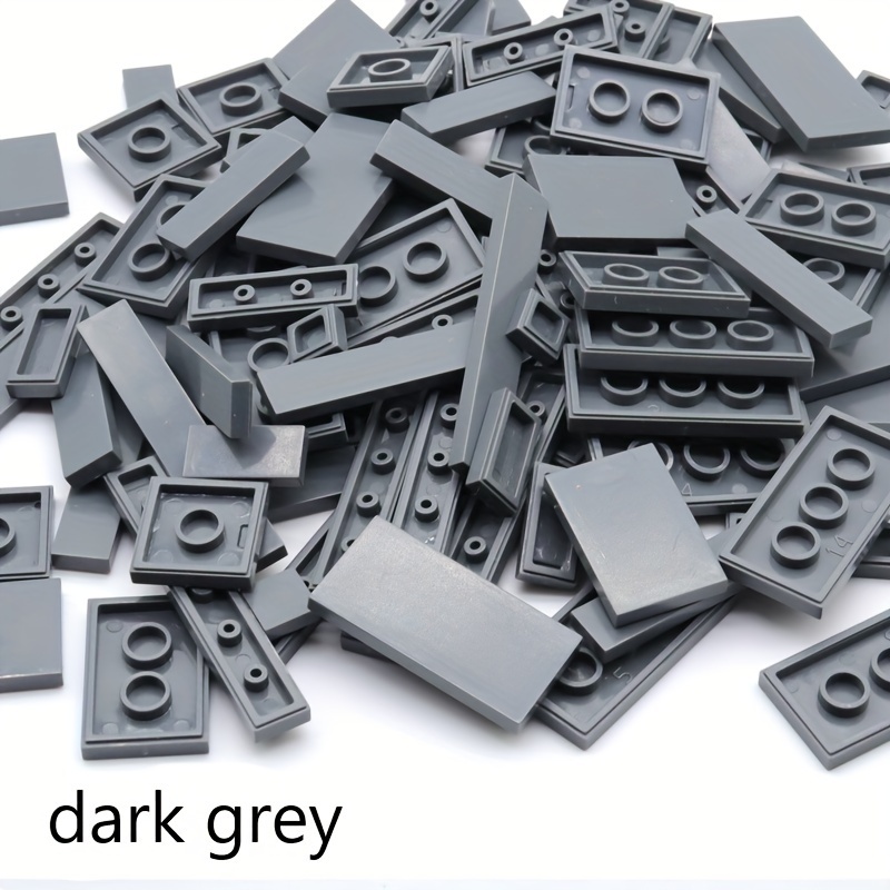 100pcs ABS Plastic Building Blocks Set Flat Tiles DIY Construction Toy Kit