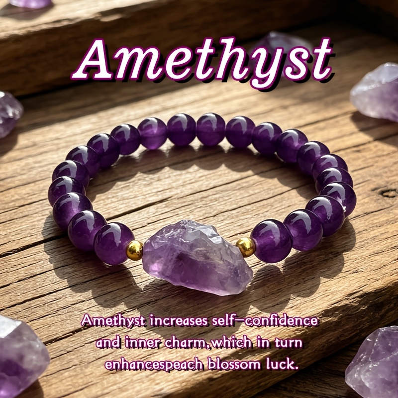 TEMU Amethyst, This Bracelet Helps Boost And , Thereby Enhancing Romantic Luck. Suitable For Everyday Wear And As A Holiday Gift