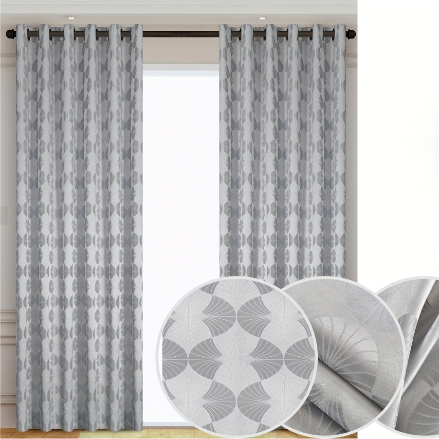 Image of 1/2pcs Package, Jacquard Thick Cloth Curtain, New Style, Used For Living Room Decoration, Bedroom Light Filtering, Single Piece Size 140cm X 260cm