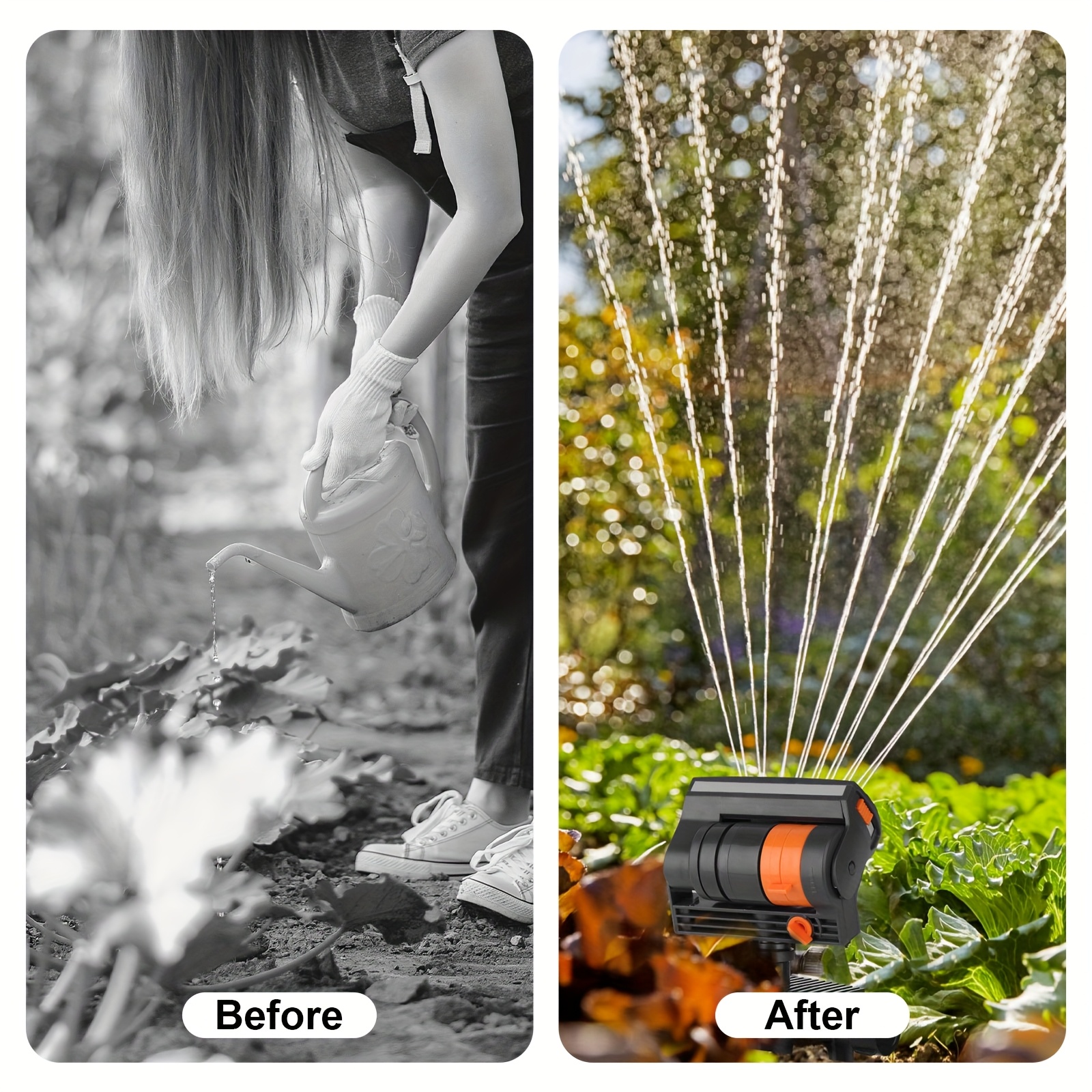 16 hole automatic oscillating sprinkler swing sprinkler with adjustable spraying range and   irrigation tool for garden and agricultural use 6