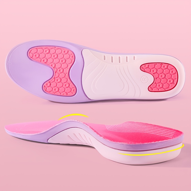 TEMU Women's Arch Support Insoles, Gel Anti-slip Soft Rebound Cushioning Insoles, Thickened Soft Sole, Suitable For Daily Casual And Outdoor Sports