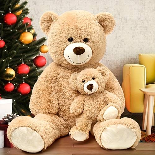 bear stuffed animal large teddy bear mommy with baby big teddy bear stuffed bear for kids girlfriend on mothers day valentine christmas baby shower light brown