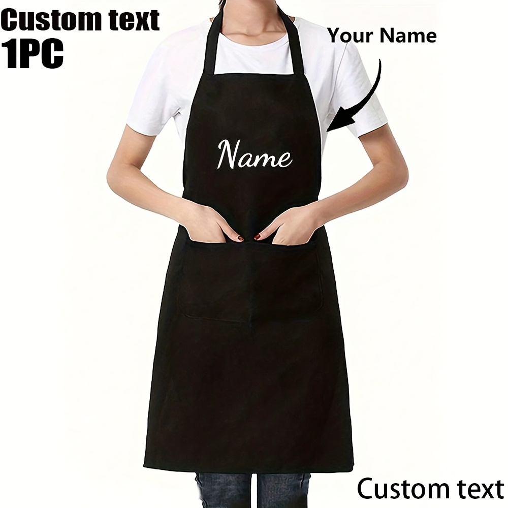 E-shop ., Kochmütze Design, Benutzerdefinierter Name, Personalisiertes schwarzes Kochschürzen, Modernes Schürzen, Schwarze Küchenschürze, Schürze für