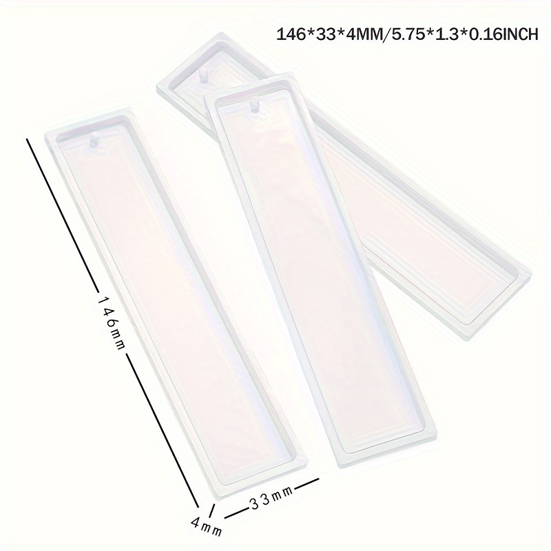 TEMU 40/60/100pcs Resin Large Bookmark Mould Diy Bookmark Silicone Mould Rectangular Resin Mould Epoxy Jewellery Mould Diy Craft Bookmark Making