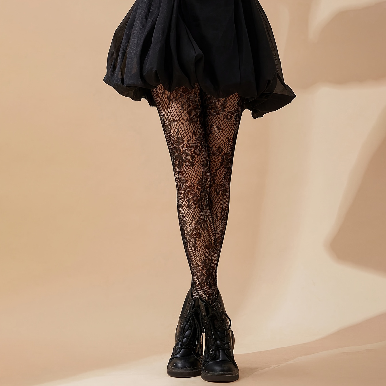 1 pair womens elegant black floral fishnet tights 100 - Temu Mauritius