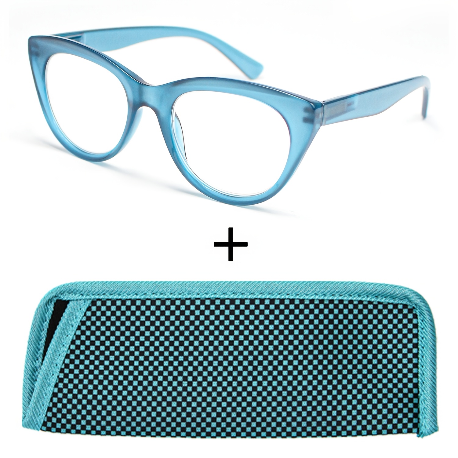 Trendy Cat-Eye Reading Glasses with Solid-Color Frame