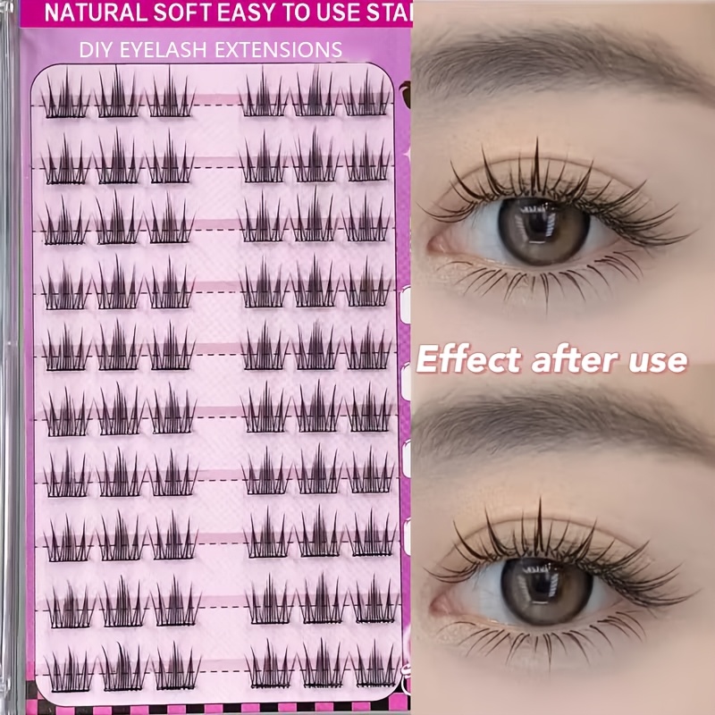 Camellia No-glue False Eyelashes Single Cluster No-removal Daily Large Capacity 60 Clusters With Self-adhesive Strip Simulation Eyelashes Beginner Use Length 10mm-13mm