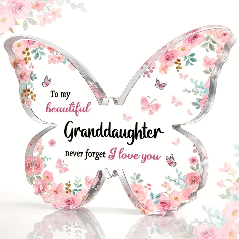 acrylic   memorial plaque with engraved granddaughter   polished vertical document frame plastic desk decor with   gift for birthday mothers   easter for   room office suitable   14 details 0