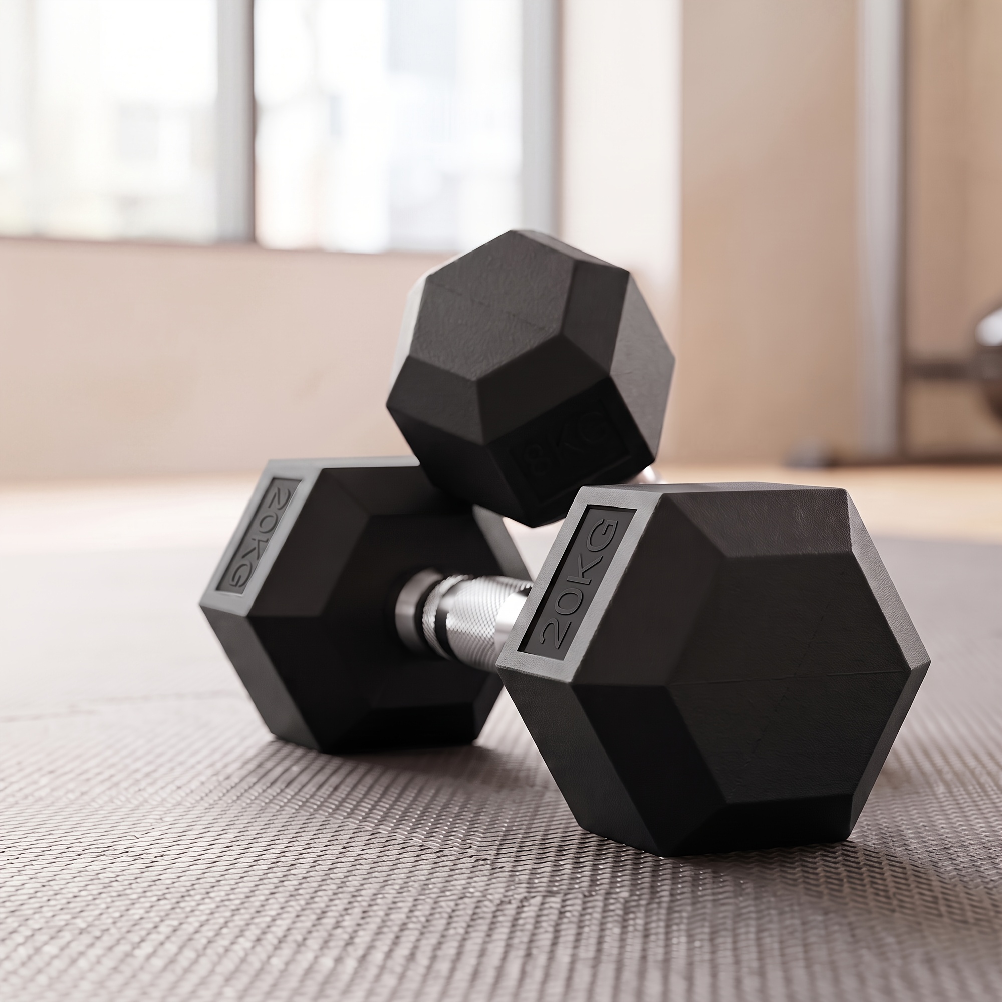 Image of Dumbbell, Rubber Dumbbell, 20 Kg Weight