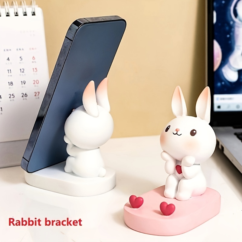 

1pc Cartoon Rabbit Desktop Decoration Creative Mobile Phone Holder Desktop Mobile Phone Holder Tablet Holder Birthday