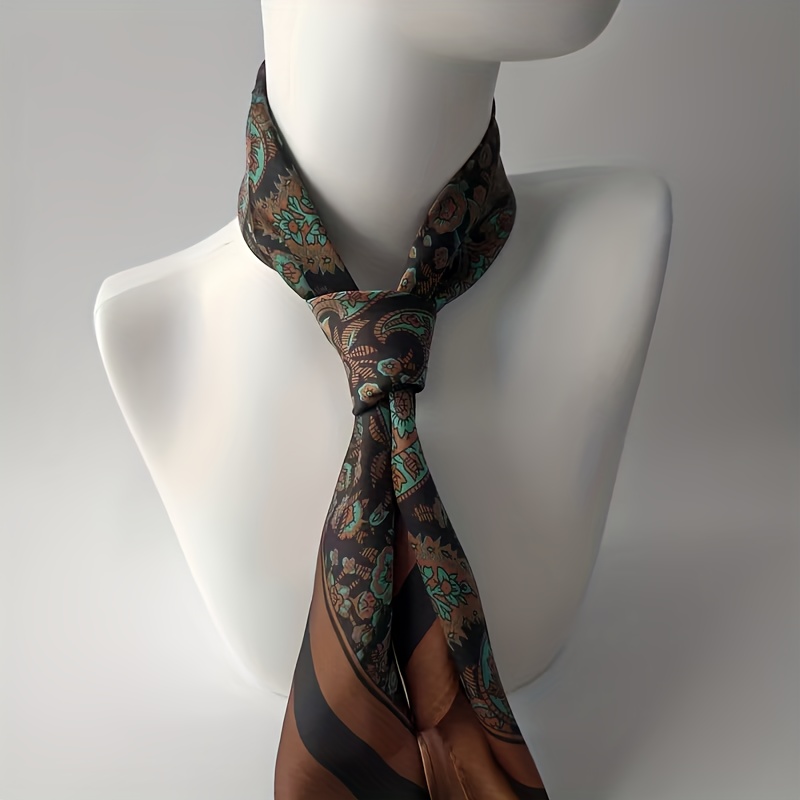 Image of Men's Vintage Paisley Square Scarf - 3 Styles , Lightweight And Stylish, Perfect For Suits And Shirts, Ideal Gift