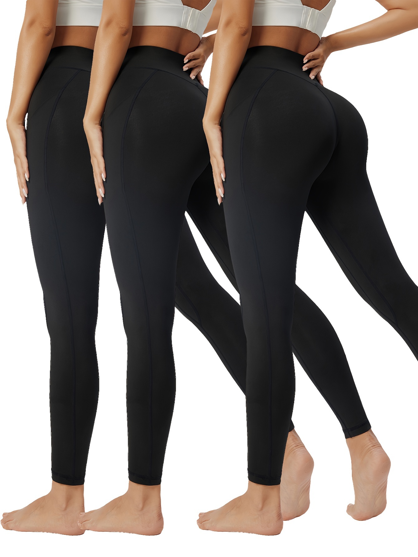 Sports Leggings For Women, High Waist Tummy Control Non See Through Workout  Pants With Pockets, Women's Activewear