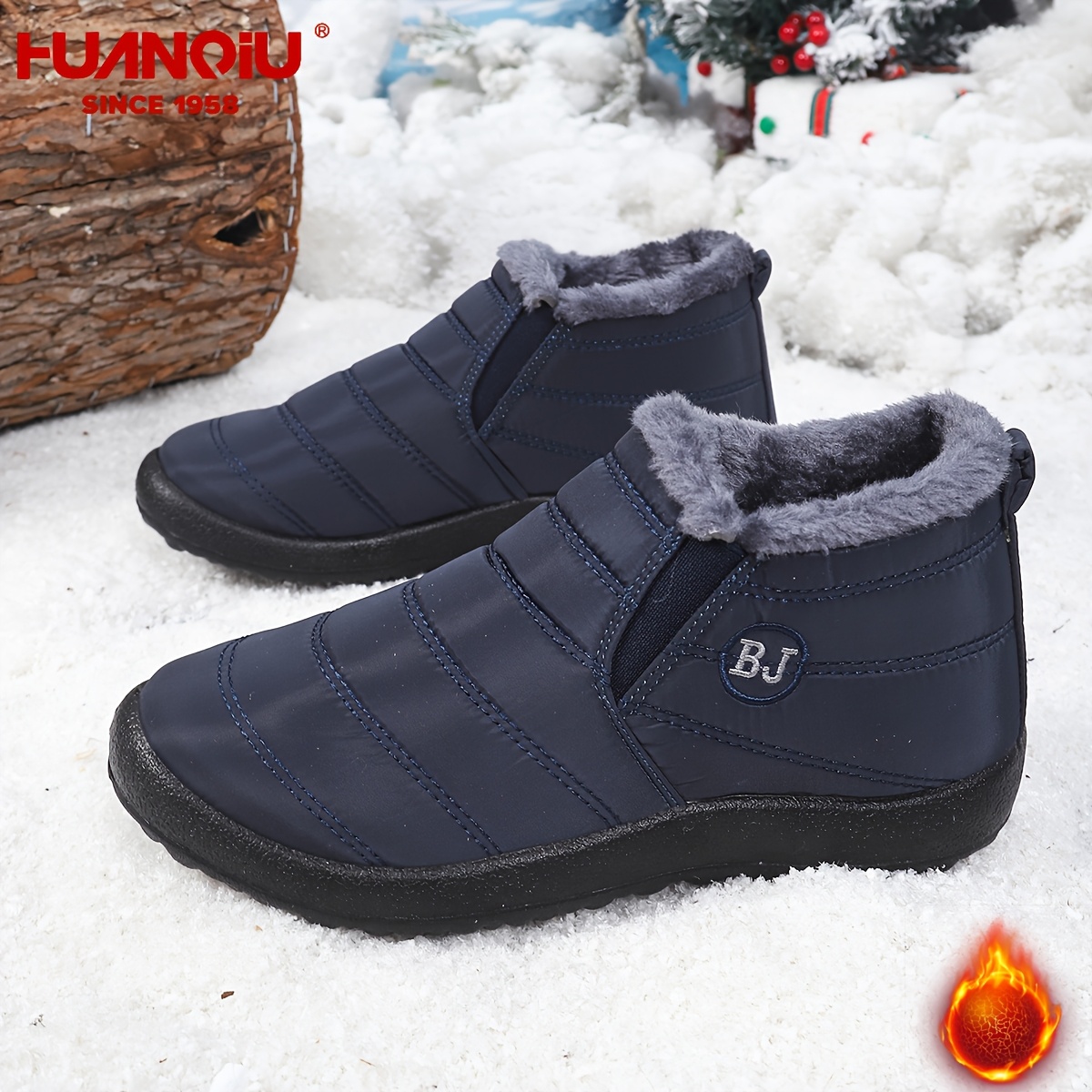 Men's Winter Snow Boots with Thickened Fleece