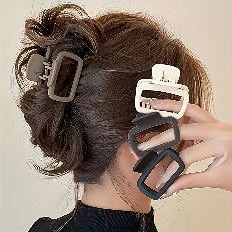 E-shop 1/4 Stücke Elegante Matte Haarklammer-Set – Vielseitige Shark Clips für Pferdeschwanz & Hochsteckfrisuren, für tägliches Styling und Make-up