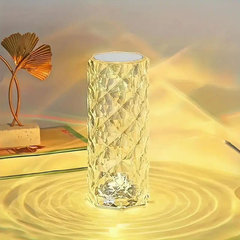 1pc usb rechargeable rose crystal table lamp 500mah lithium battery 3 color and 16 color remote control touch control with usb charging   atmosphere lamp bedroom atmosphere lamp room night light festival birthday gift essential good gift for   of   season Product details 9