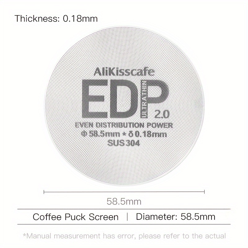 E-shop 1 Stück wiederverwendbarer Kaffee Puck Sieb aus Edelstahl, verbessertes EDP Filtergitter mit einer Dicke von 0,2 mm, entwickelt für Portafilter