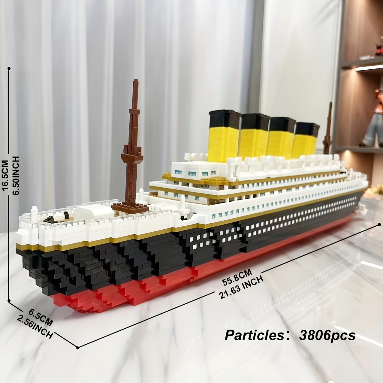 Adjustable 3800+-Piece Large Titanic Building Block Model