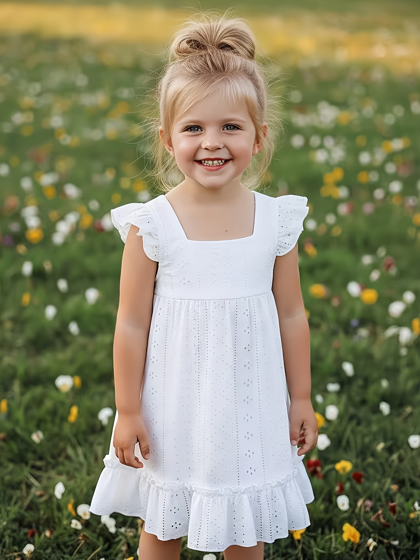 girl white dress sold on Temu United States