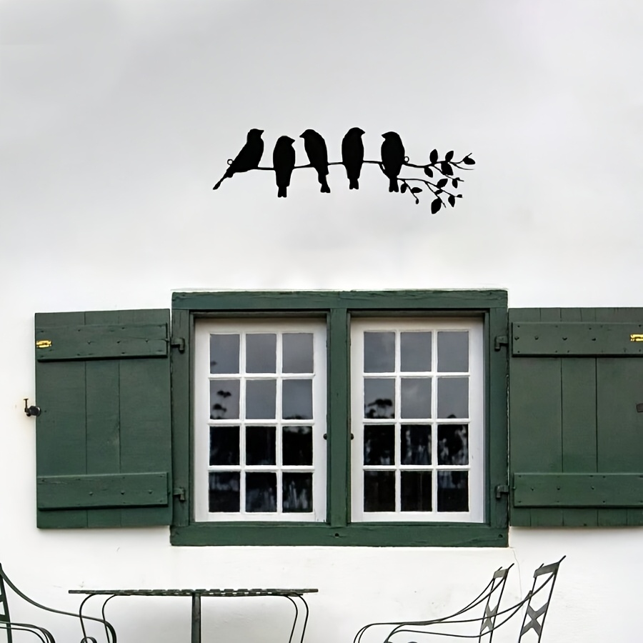 Wanddekoration Metallvogel Auf Ast - Bunte Metallskulptur Für Garten, Balkon & Wohnzimmer
