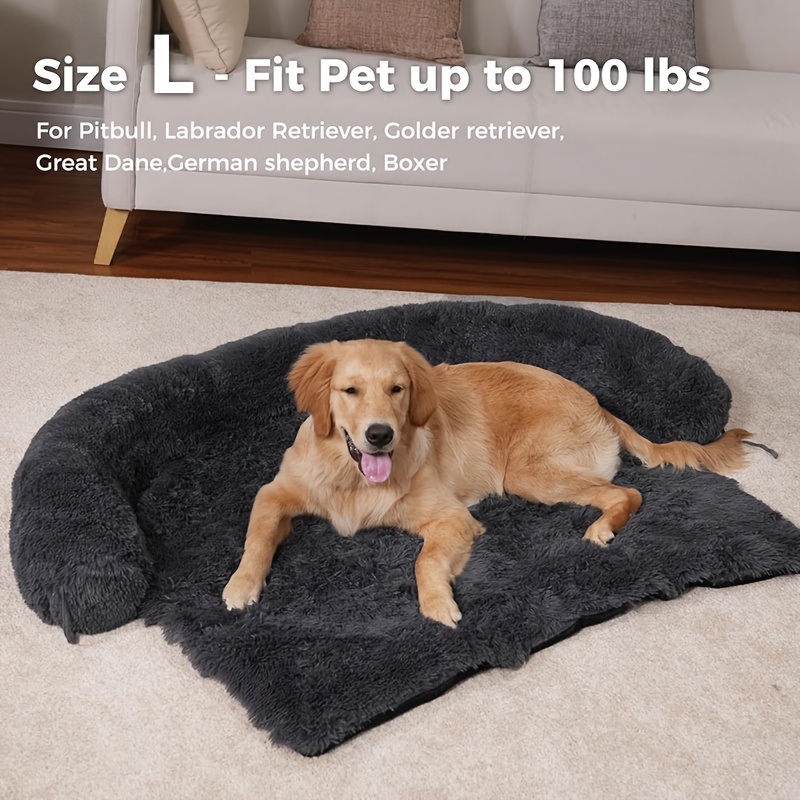 1pc pet sofa protective plush dog cushion sofa cat and dog sofa bed with soft neck cushion dual purpose pet bed dog sofa bed dog sofa cushion universal for   suitable for large medium and small cats and dogs Product details 4