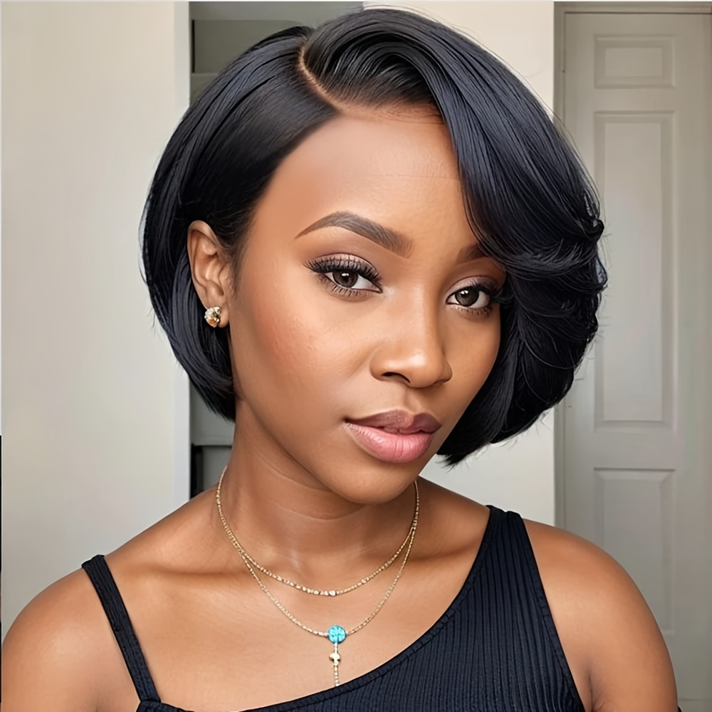 

Short Bob Natural Straight 13x4 Lace Front Wig Human Hair Brazilian Wigs For Women Natural Looking For Daily Use