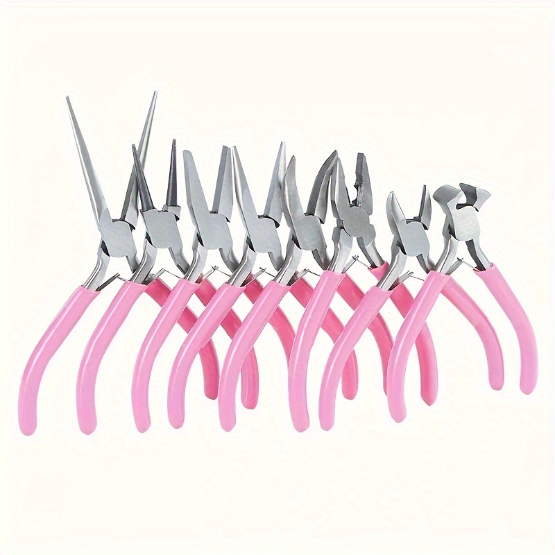 

8pcs Carbon Steel Mini Pliers Set: Precision Sharp-nose Tools For Jewelry, Beading & Diy Crafts