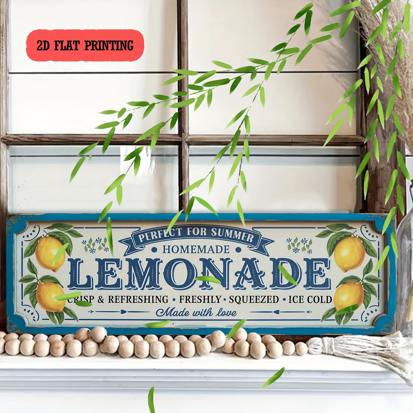 TEMU 1pc Rustic Homemade Lemonade Wooden Sign - Classic Wall Decor With Inspirational Quotes, 4.9x15.7 Inch, Style For Home, Cafe, Wedding, Summer,