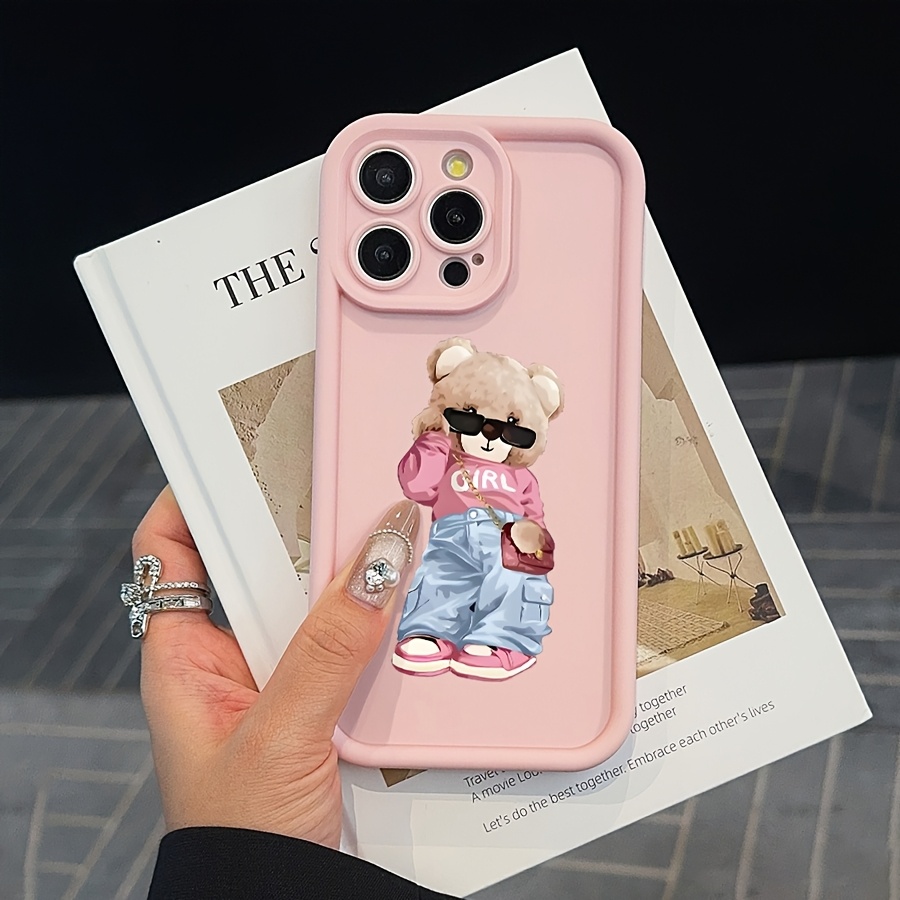 

Stylish And Elegant Cute Bear Cover In Pink, Girls, Offering Phone Protection And A , Compatible With Models 11/12/13/13 /14 Plus/14 / Pro//16 Pro/15 Xr Xs Max.