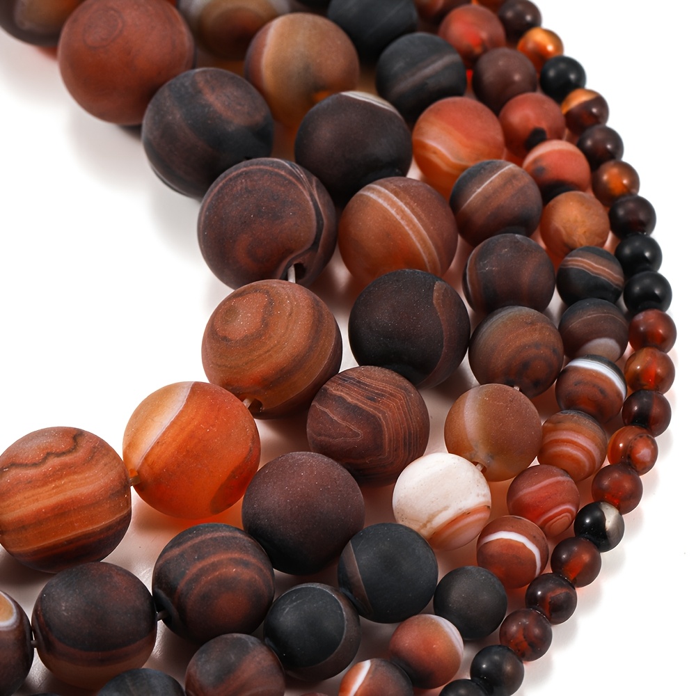 1 Strand 4 6 8 10 12mm Matte Linear Agate Beads Loose Spacer Beads For Making Accessories