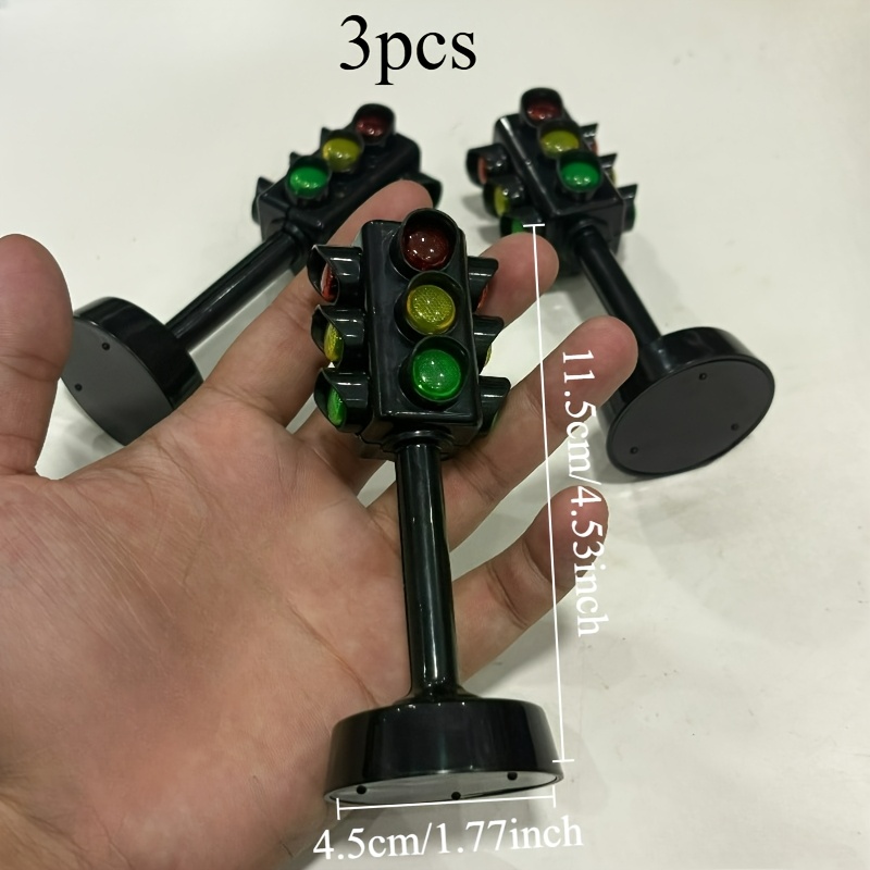 Image of 3pcs Set Of Realistic Traffic Light Models For Dollhouse Additions – Suitable For Car Decoration, Home Display And Party Supplies, Ideal Birthday Gift – Battery Not Included – Transportation Model
