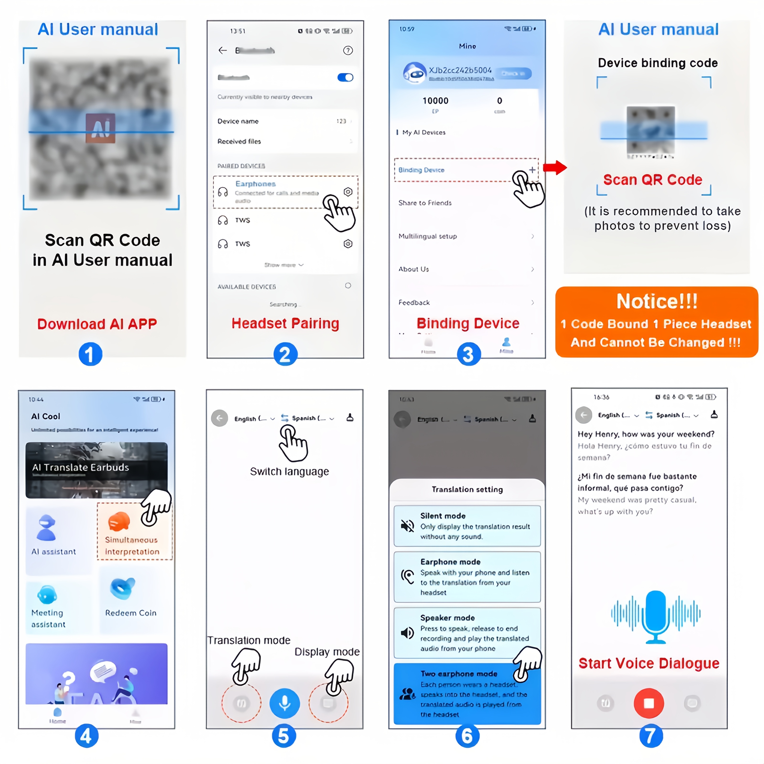 Auriculares inalámbricos Senyang AI Translation 2025, cómodos, con cancelación de ruido, control táctil, soporte para múltiples idiomas, batería de litio recargable, ideales para viajes, socializar, estudiar y deportes, diseño para adultos con temática de películas y videojuegos | Auriculares con traducción AI | Auriculares con control táctil - Imagen 10