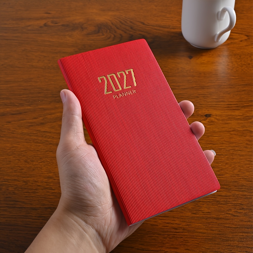 TEMU 2027 A6 Slim Weekly Planner, A Portable Small Notebook, 64 Sheets/128 Pages Daily Planner, 365-day Weekly Calendar, A Small Gift For Of Season