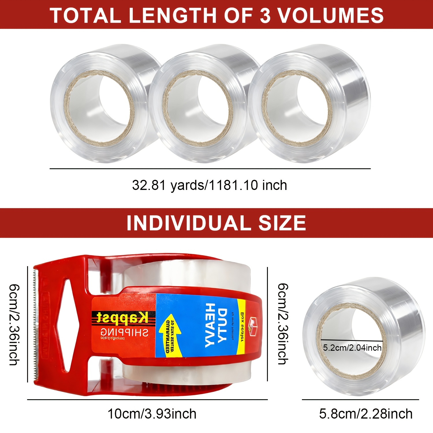 Heavy-Duty Packing Tape Set with Red Cutter