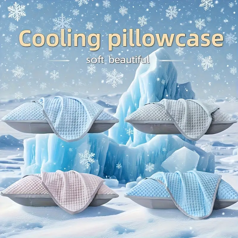 2pcs cool pillowcase breathable soft lightweight summer bedding with sealed design machine washable ideal holiday gift for home or hotel use comfortable temperature control high quality fabric designed for hot sleepers Product details 5