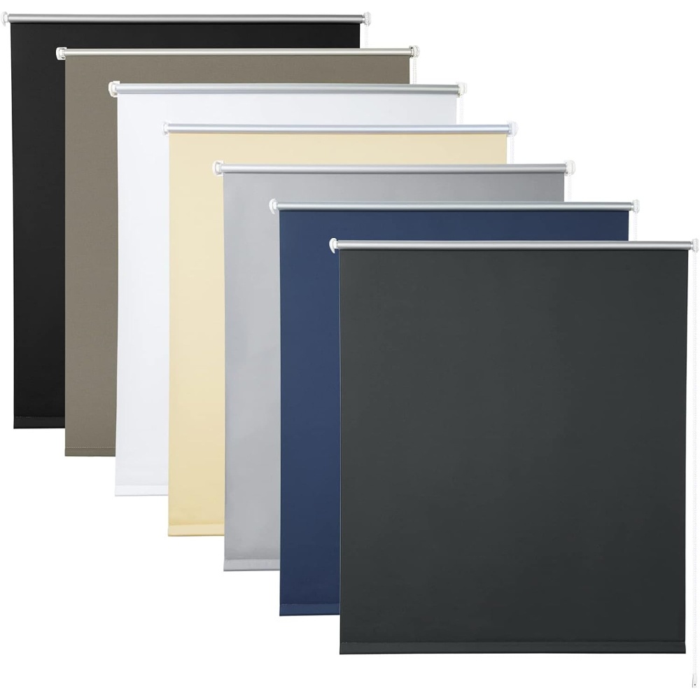 1pc Blackout Blinds, Non-drilled Roller Shades, With Chains, For Doors And Windows, Privacy Protection, , Opaque Sun Protection, Easy To Clean, Home Decoration, Window Additions